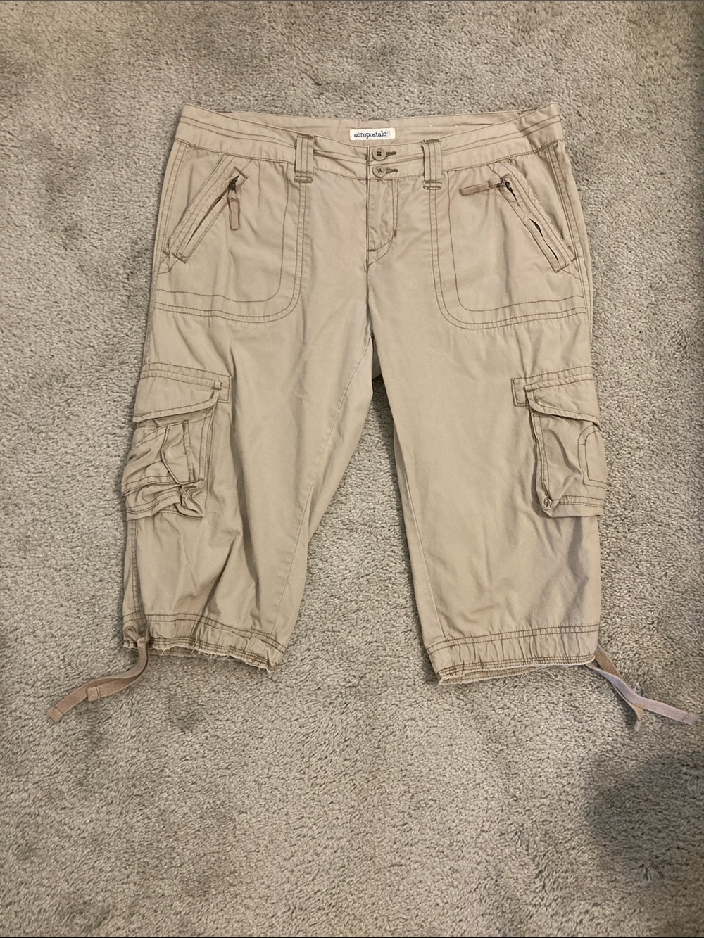 Aeropostale Khaki Cargo Bermuda Shorts